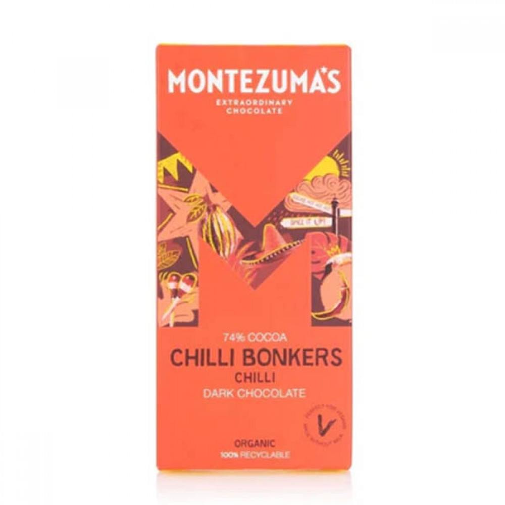 Montezuma's Organic Chilli Bonkers Bar 12 x 90g Candy